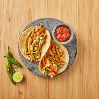 Fajitas de pollo con nopal
