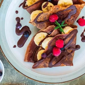 Pancakes de zanahoria, banano y cacao mix