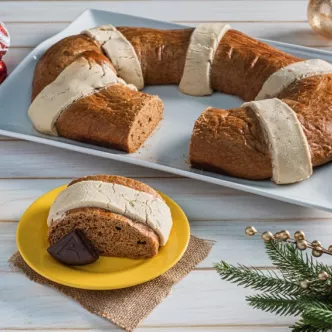Rosca de Reyes de Chocolate con Mazapán