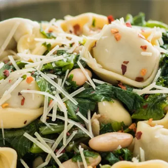Tortelloni with White Beans and Escarole