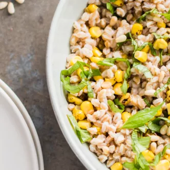 Farro, Corn & Basil Salad