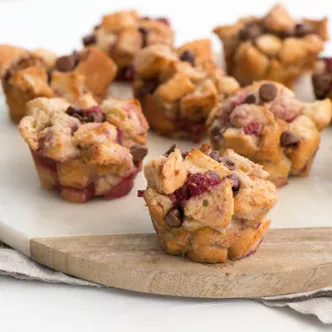 Raspberry Bread Pudding Cups