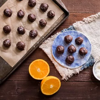 Chocolate Covered Coconut Snowballs