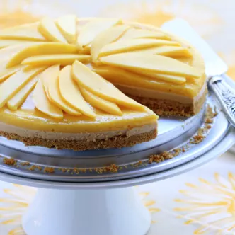No Bake Mango Dulce de Leche Cheesecake