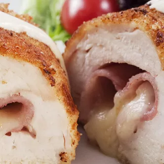 Chicken Cordon Bleu with Creamy Mustard Sauce Long Left
