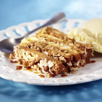 Layered Dulce de Leche, Coconut and Pecan Cake