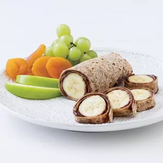 Envuelto de Nesquik, Crema de Cacahuete y Plátano