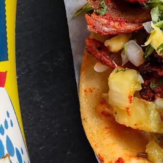 Tacos al Pastor with Creamy Poblano Chipotle Sauce Long Left