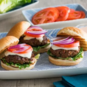 Chorizo and Beef Burgers with Queso Fresco and Chipotle Dressing