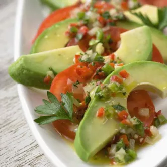 Avocado and Tomato Salad with Confetti Vinaigrette