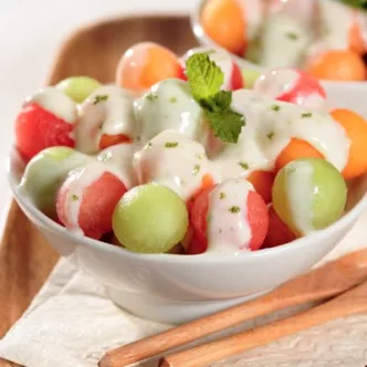 Melon Salad with Tangy La Lechera Sauce