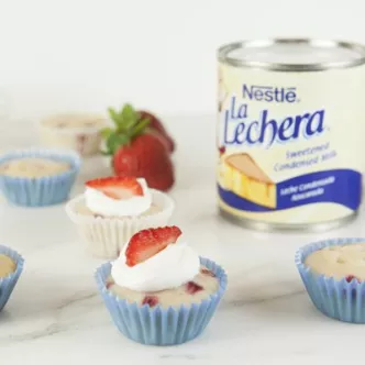 Mini Strawberry Tres Leches Cupcakes