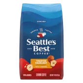 Front Center view of SEATTLE'S BEST COFFEE Hazelnut Flavored Ground Coffee 11oz Bag product.