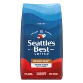 Front Center view of SEATTLE'S BEST COFFEE House Blend Ground Coffee 12oz Bag product.
